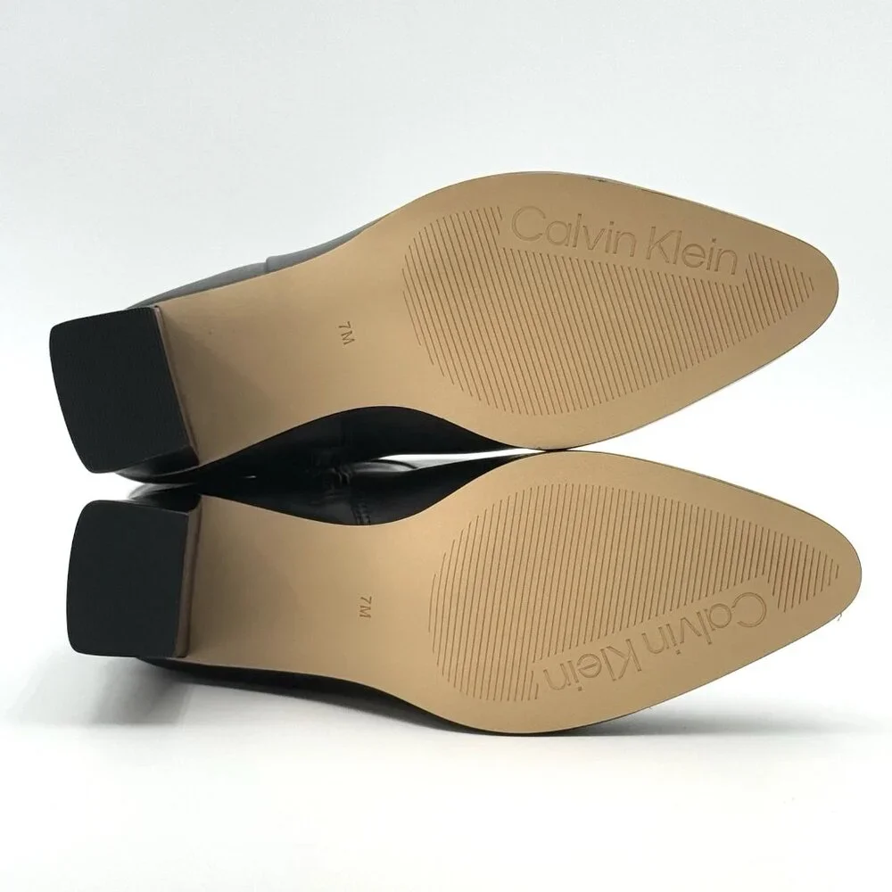 Calvin Klein Women's Size 7 M Dawna Leather Tall Knee High Boots Black NEW - Picture 9 of 13